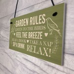 Outdoor Plaques For Garden Garden Rules Sign Novelty Friendship