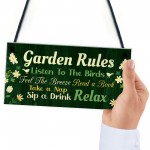 Garden Signs Outside Garden Rules Sign Novelty Hanging Plaque