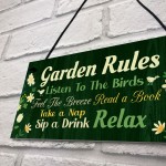 Garden Signs Outside Garden Rules Sign Novelty Hanging Plaque