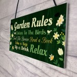 Garden Signs Outside Garden Rules Sign Novelty Hanging Plaque