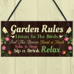 Garden Signs And Plaques For Outside Garden Rules Sign Novelty