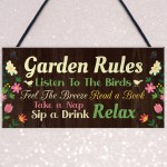 Garden Signs And Plaques For Outside Garden Rules Sign Novelty