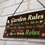 Garden Signs And Plaques For Outside Garden Rules Sign Novelty