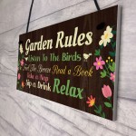 Garden Signs And Plaques For Outside Garden Rules Sign Novelty