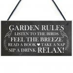 Garden Rules Sign Garden Signs Outside Hanging Summer House