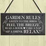 Garden Rules Sign Garden Signs Outside Hanging Summer House