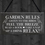 Garden Rules Sign Garden Signs Outside Hanging Summer House