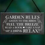 Garden Rules Sign Garden Signs Outside Hanging Summer House