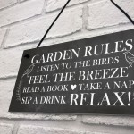 Garden Rules Sign Garden Signs Outside Hanging Summer House