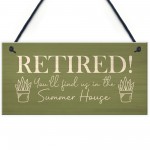 Summerhouse Sign Novelty Retirement Gift Hanging Door Garden