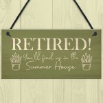 Summerhouse Sign Novelty Retirement Gift Hanging Door Garden