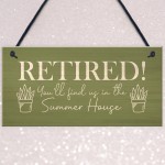 Summerhouse Sign Novelty Retirement Gift Hanging Door Garden