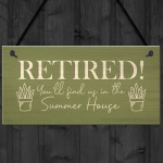 Summerhouse Sign Novelty Retirement Gift Hanging Door Garden