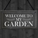 Garden Sign Novelty WELCOME Sign Hanging Plaque Summer House