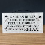 Garden Rules Sign Wood Sign Hanging Shed Sign Gift For Women