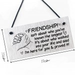 FRIENDSHIP SIGN Hanging Wood Plaque Best Friend Birthday Xmas