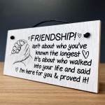 FRIENDSHIP SIGN Hanging Wood Plaque Best Friend Birthday Xmas