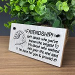 FRIENDSHIP SIGN Hanging Wood Plaque Best Friend Birthday Xmas