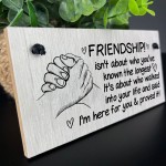 FRIENDSHIP SIGN Hanging Wood Plaque Best Friend Birthday Xmas