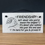 FRIENDSHIP SIGN Hanging Wood Plaque Best Friend Birthday Xmas