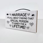 Funny Anniversary Gift For Him Her Wooden Sign Husband Wife Gift