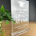 University Good Luck Gift Personalised Standing Plaque Daughter