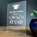 University Good Luck Gift Personalised Standing Plaque Daughter