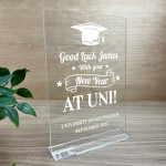 University Good Luck Gift Personalised Standing Plaque Daughter