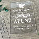 University Good Luck Gift Personalised Standing Plaque Daughter