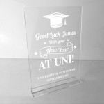 University Good Luck Gift Personalised Standing Plaque Daughter