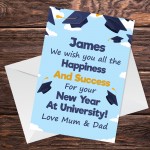 University Good Luck Card For Daughter Son Personalised