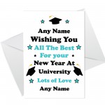 Personalised Good Luck At University Card Daughter Son Card