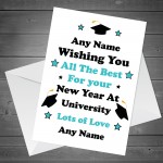 Personalised Good Luck At University Card Daughter Son Card