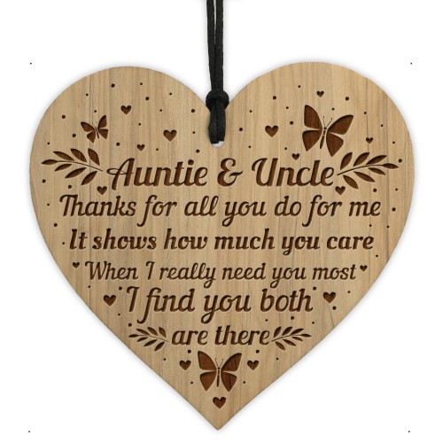 Auntie And Uncle Keepsake Gifts Engraved Heart Christmas Gift