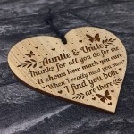 Auntie And Uncle Keepsake Gifts Engraved Heart Christmas Gift