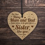 Sister Gift THANK YOU GIFT Engraved Heart Sister Birthday Gift