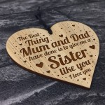 Sister Gift THANK YOU GIFT Engraved Heart Sister Birthday Gift