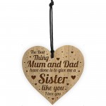 Sister Gift THANK YOU GIFT Engraved Heart Sister Birthday Gift