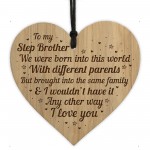 Step Brother Gift Funny Engraved Heart Step Brother Birthday