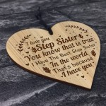 Step Sister Gifts Engraved Heart Step Sister Birthday Christmas