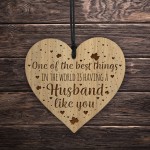 Thank You Husband Gift Engraved Heart Husband Birthday Gift Card