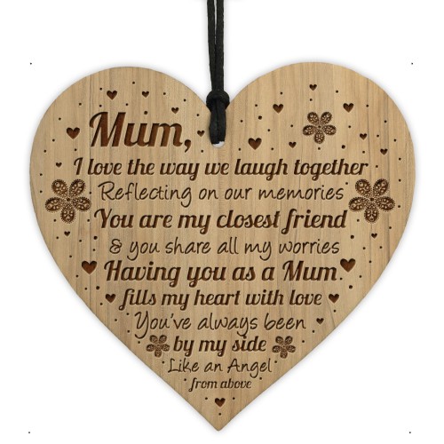 Mum Birthday Gift Mum Christmas Gift Card Engraved Heart Gift