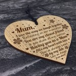 Mum Birthday Gift Mum Christmas Gift Card Engraved Heart Gift