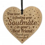 Soulmate Gift For Husband Wife Engraved Heart Best Friend Gifts