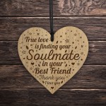 Soulmate Gift For Husband Wife Engraved Heart Best Friend Gifts