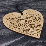 Soulmate Gift For Husband Wife Engraved Heart Best Friend Gifts