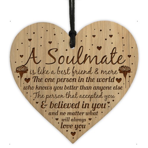 Soulmate Gifts Love Gift Engraved Heart Husband Wife Anniversary