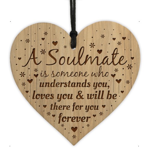 Soulmate Present Engraved Heart Anniversary Gifts For Him Her