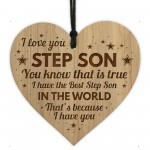 STEP SON GIFT For Birthday Christmas Love Gift Engraved Heart