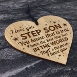 STEP SON GIFT For Birthday Christmas Love Gift Engraved Heart